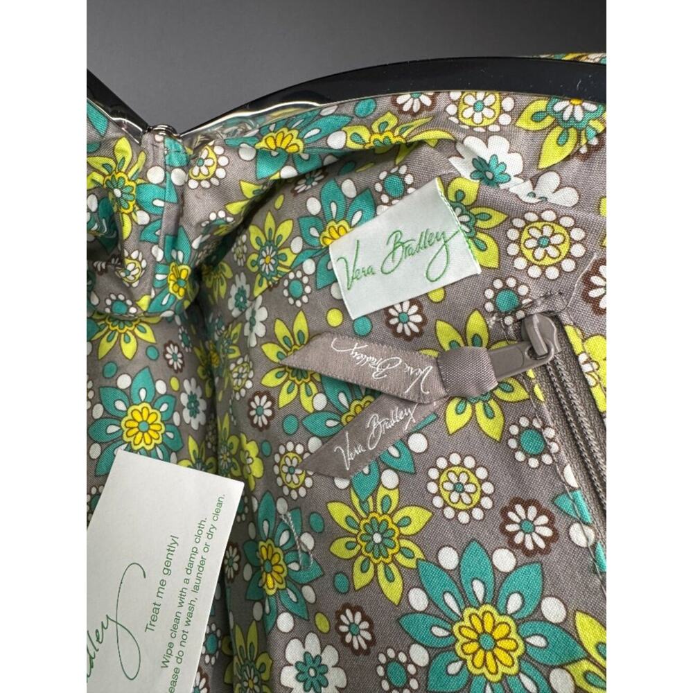 Vera Bradley Eloise Framed Handbag Retired Lemon Parfait NWT Yellow Teal Paisley - Picture 6 of 7